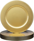 12 Gold Beaded Charger Plates: Elegant & Reusable 13 Table Chargers