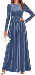 ZESICA Women's Velvet Maxi Dress - Elegant High Waist Fall 2025