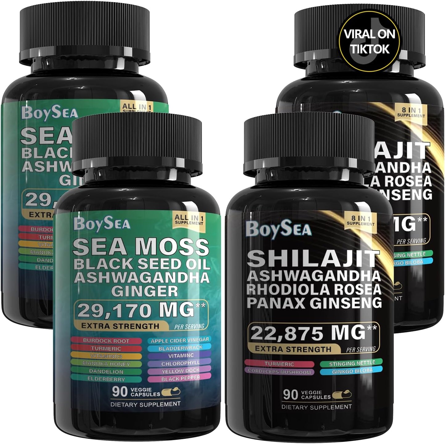 Boysea Shilajit and Sea Moss Bundle for Vitality and Health