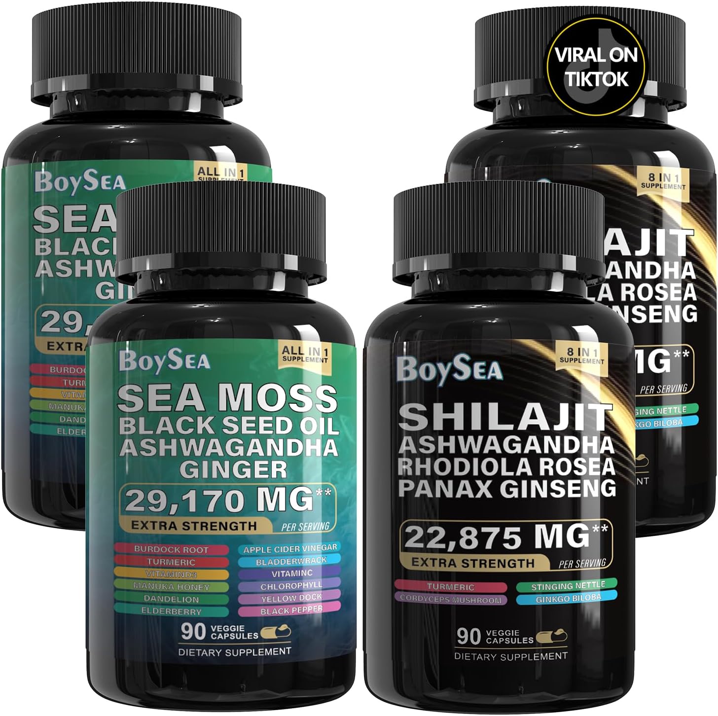 Boysea Shilajit and Sea Moss Bundle for Vitality and Health