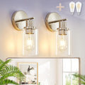 DLLT Wall Sconces Set of Two - Modern Brushed Nickel Vanity Lights