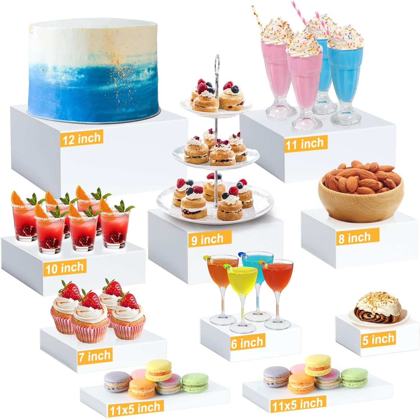 10PCS Buffet Risers for Elegant Display at Any Event