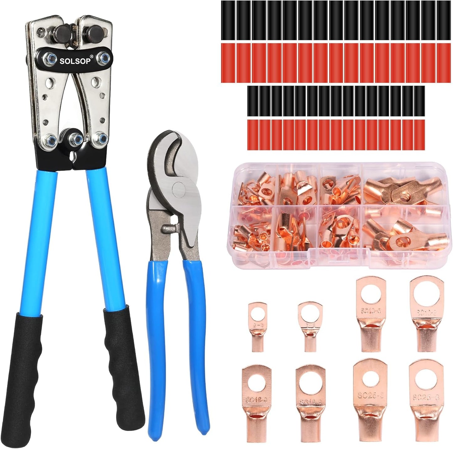 Solsop Battery Cable Crimper Tool for AWG 10 to 1/0 Gauge