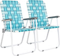 VINGLI Patio Lawn Webbed Folding Chairs Set of 2 - Lightweight Comfort