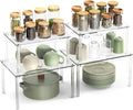 4Pack Acrylic Cabinet Organizer Clear Shelf Set - Stackable Space