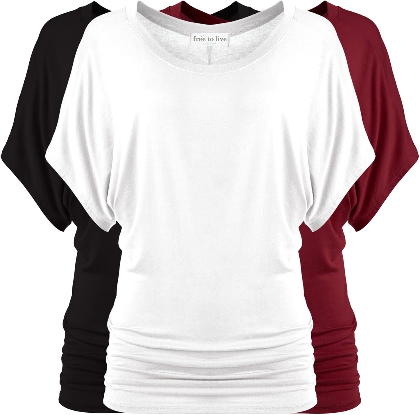 Free to Live Dolman Sleeve Tunic Dressy Tops for Women