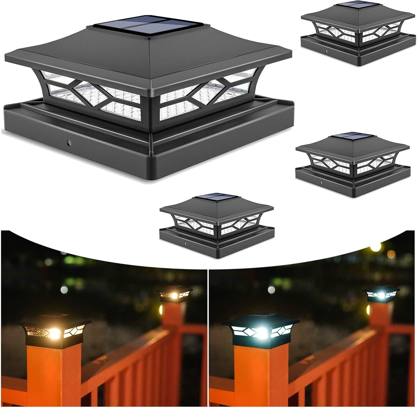 VOLISUN Solar Post Cap Lights: Bright Outdoor Deck Lighting