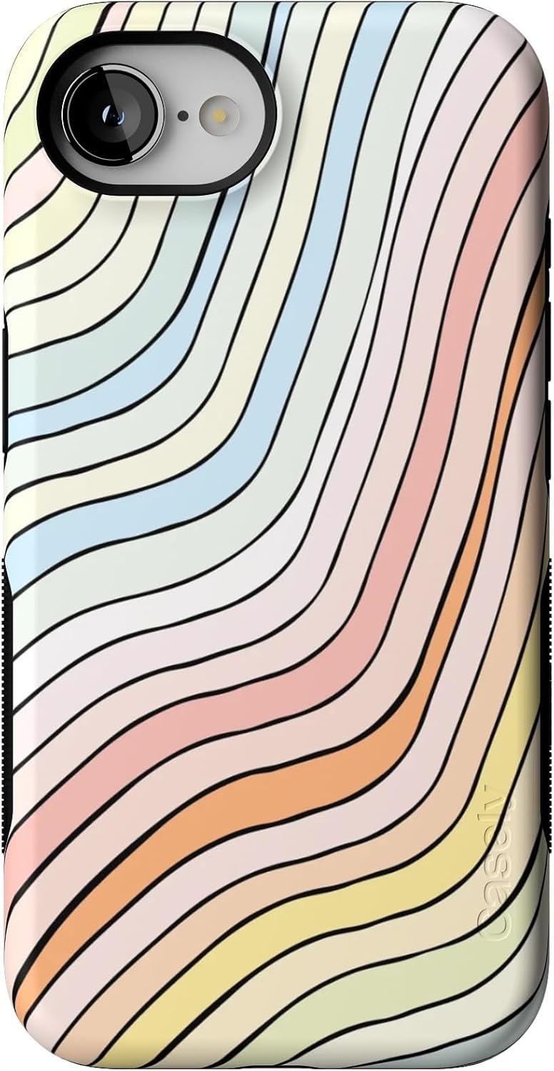Casely iPhone 16e Case - Bold Protection with Pastel Rainbow Design