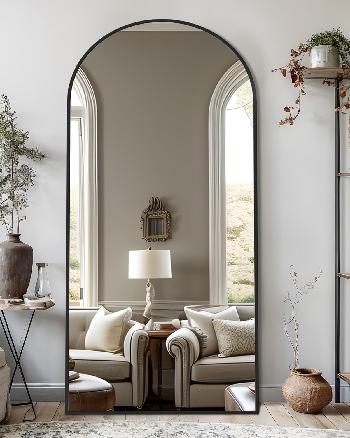 Full Length Mirror 71in Arched Floor Mirror for Bedroom Use