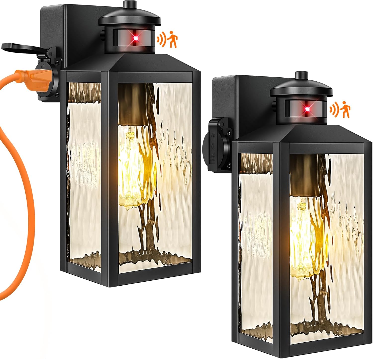 Motion Sensor Porch Lights with Outlets for Outdoor Use
