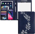 Portfolio Binder Padfolio with Daily Planner - Dark Blue Leather