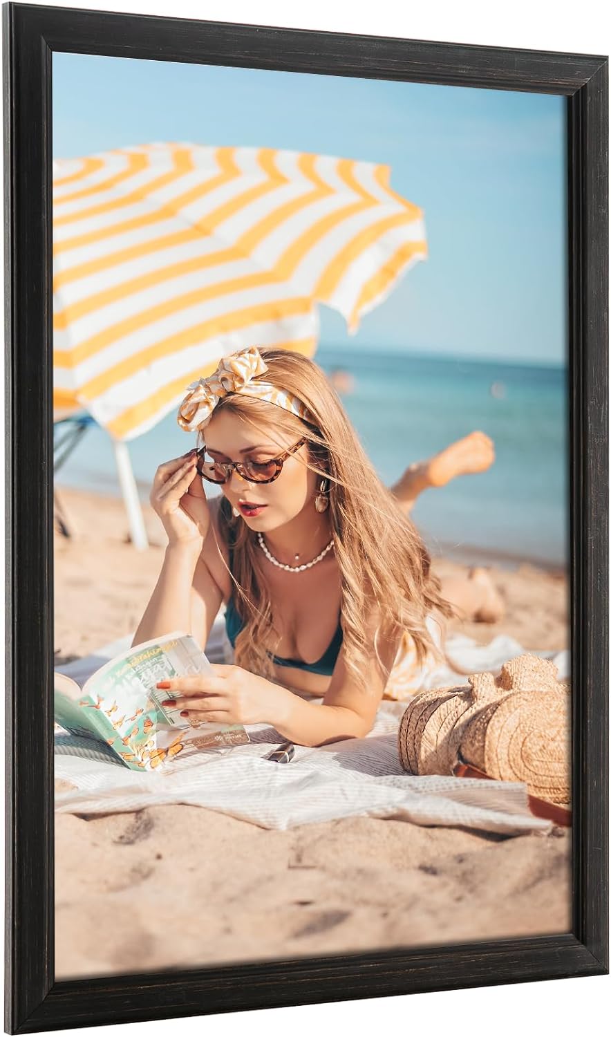 18x24 Wood Frame Black for Rustic Home Decor and Memories