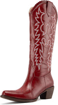 GORBINETI Womens Western Cowboy Boots Knee-High Pointed Toe - Comfort