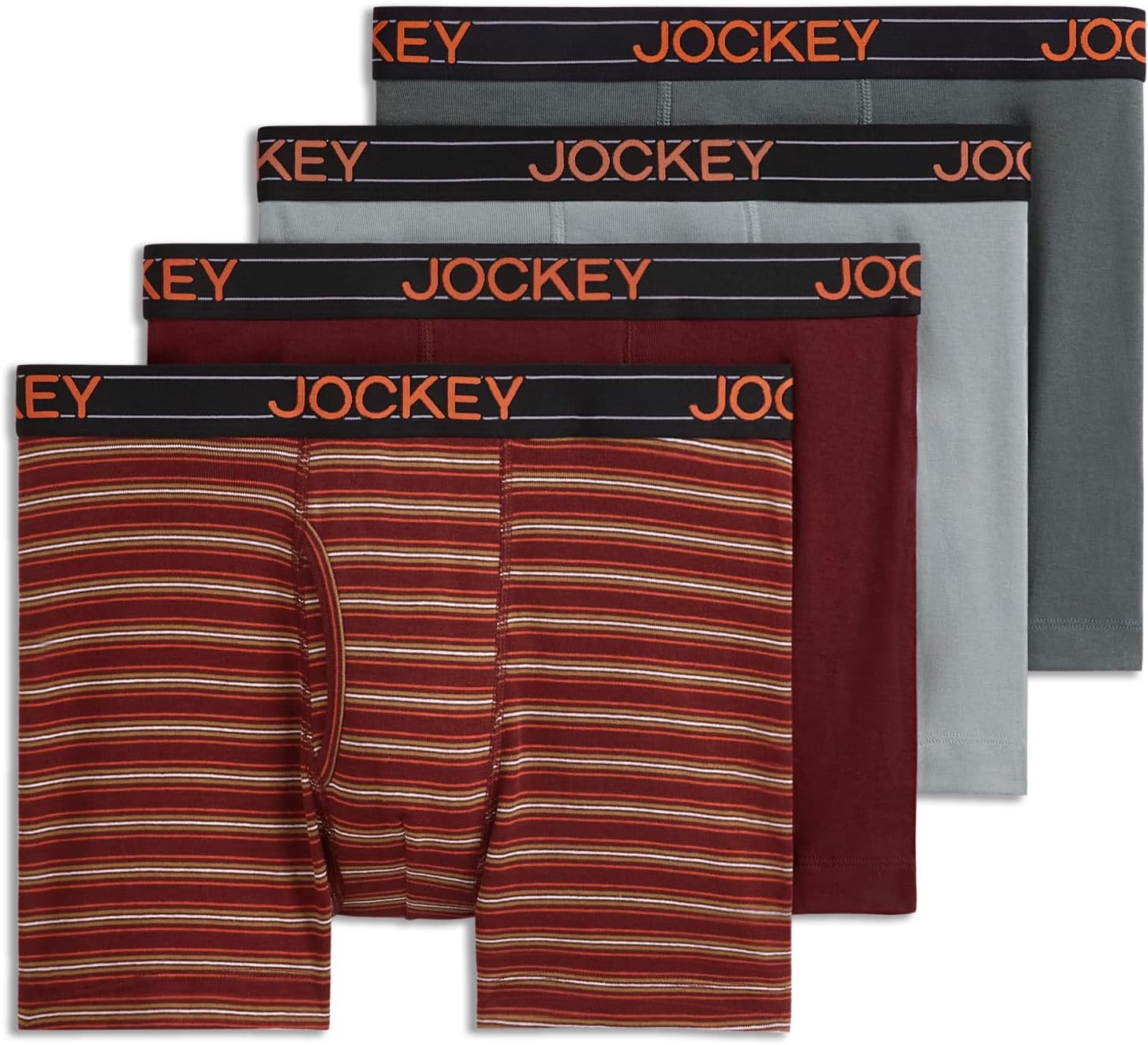 Jockey Men's Lightweight Cotton Blend 5in Boxer Briefs - 4 Pack