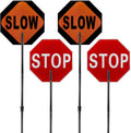 Stop Slow Paddle Signs 18x18 in Double Sided Reflective - Durable