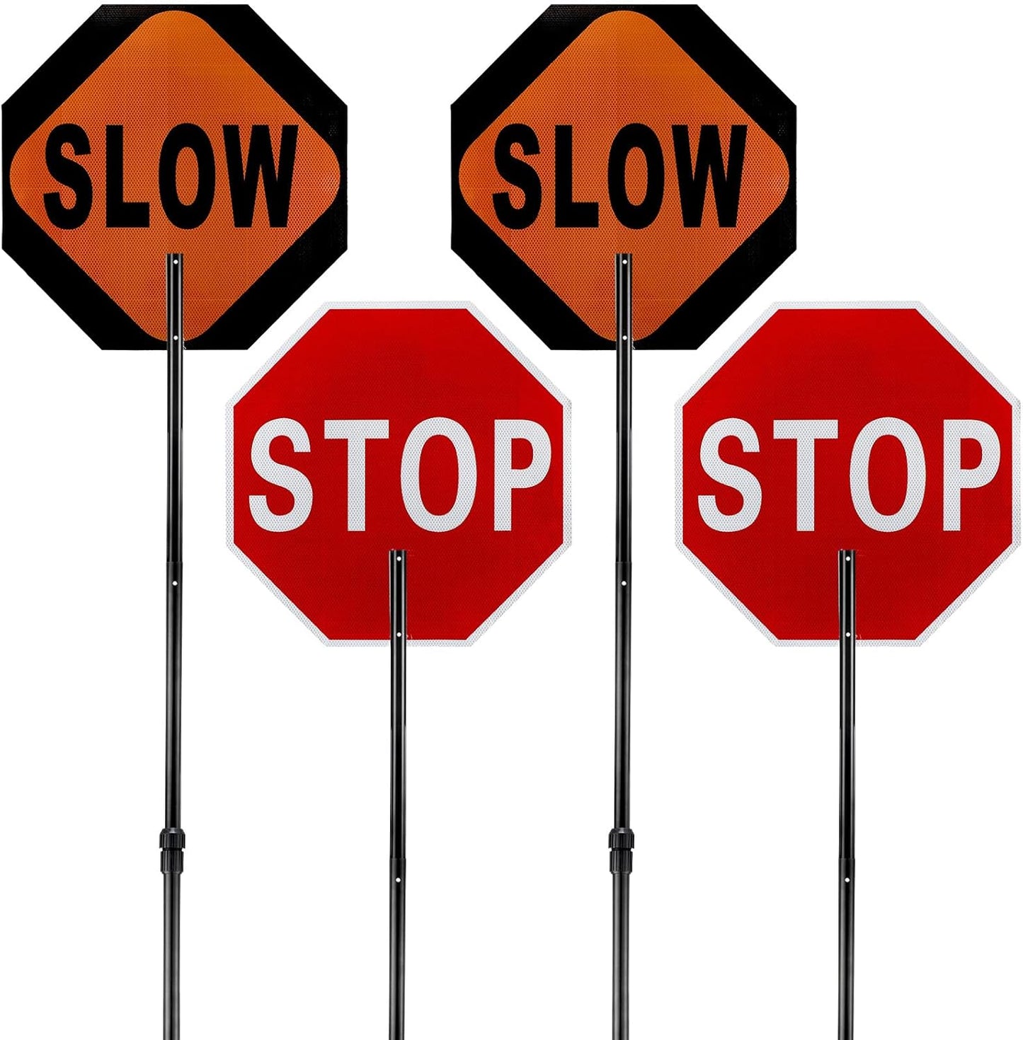 Kanayu 2 Pcs 18x18 Inch Reflective Stop Slow Paddle Signs