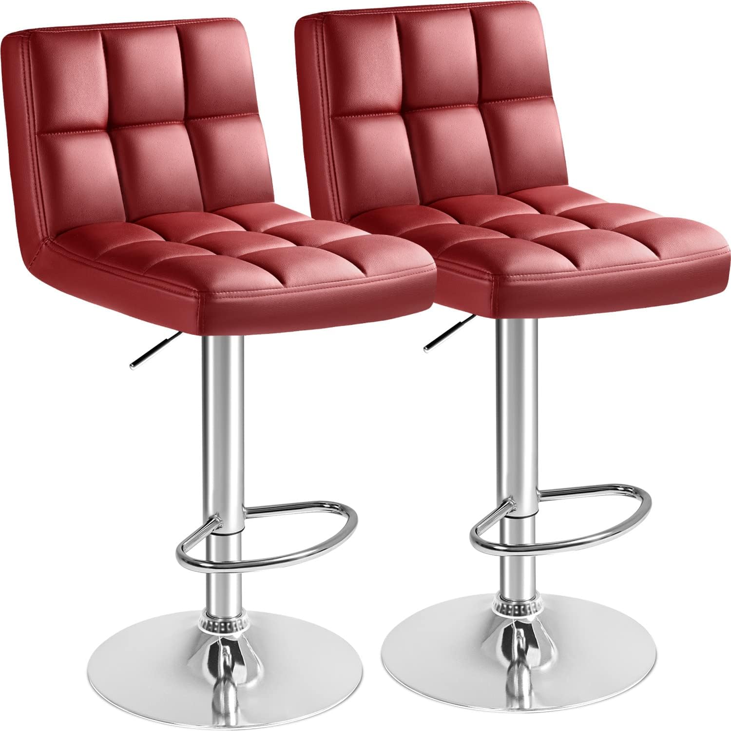 Furmax Bar Stools Set of 2 - Modern PU Leather Swivel Design