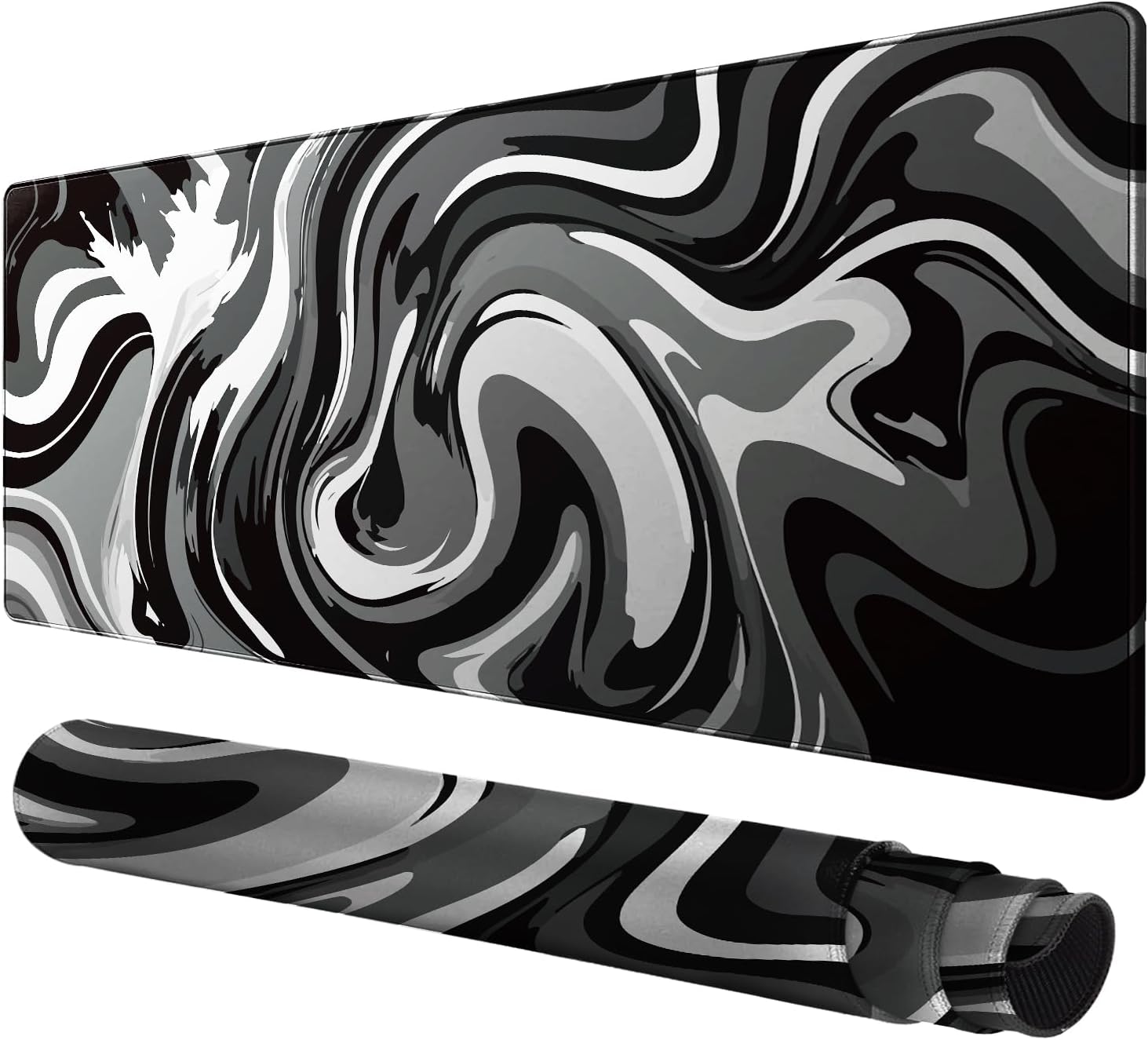 Ink Liquid Wave XL Gaming Mouse Pad - Anti-Slip Base, Stylish Design - 31.5x15.8 inch