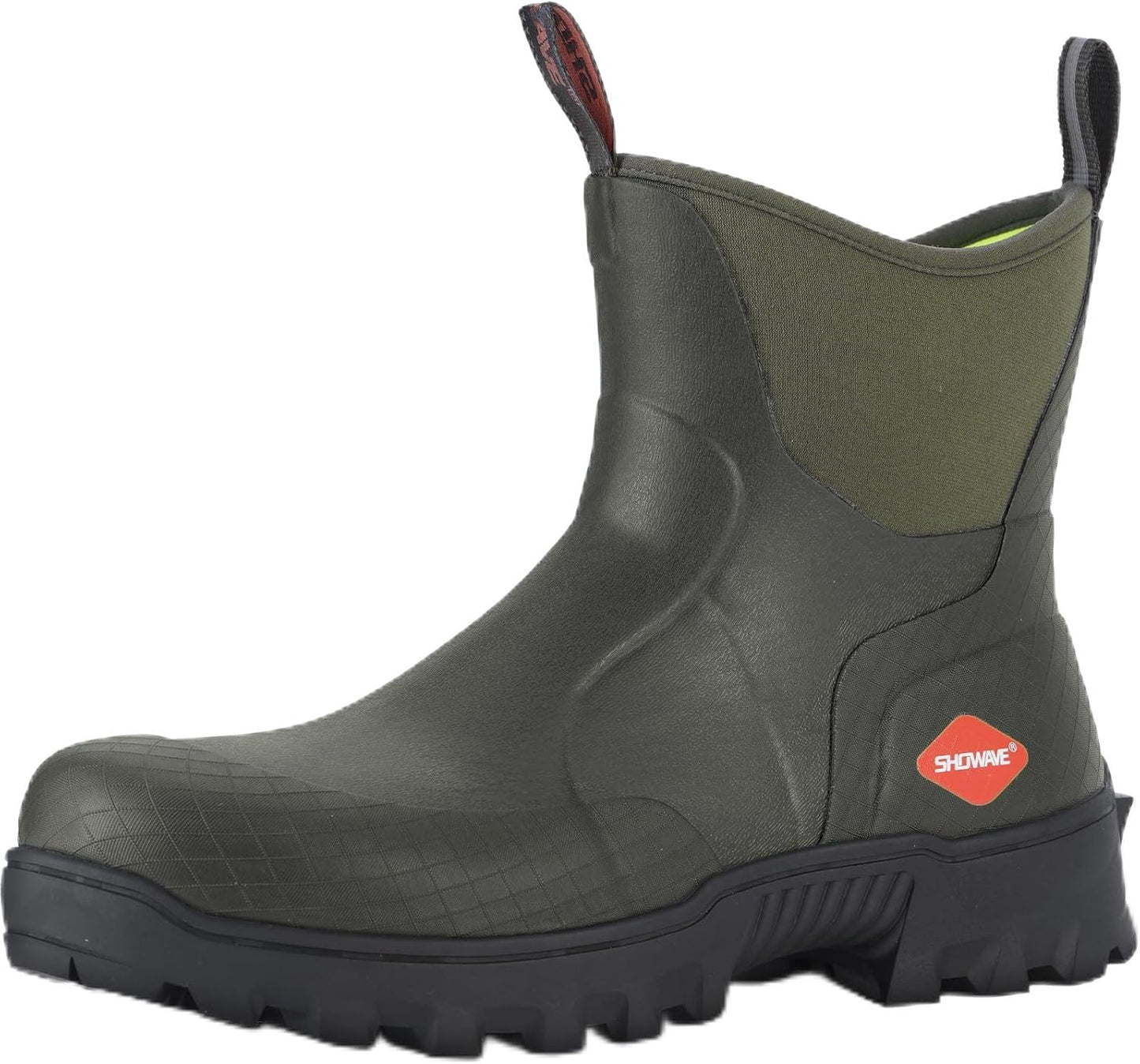 Showave Men's Short Rubber Boots Waterproof Rain Boots for Work