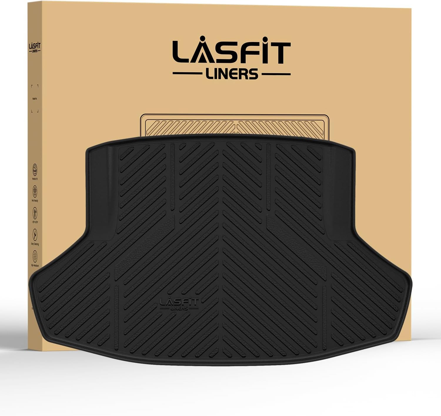 LASFIT Trunk Mat for Honda Civic Sedan 2022-2026, Black