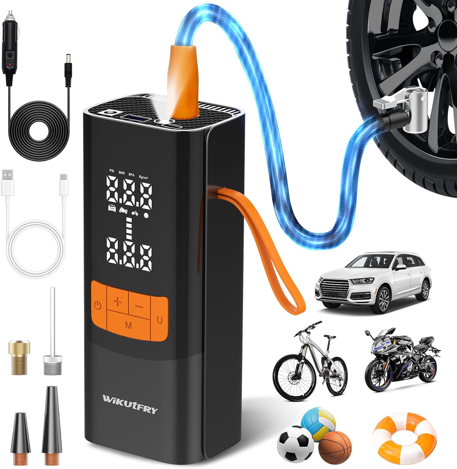 15000mAh Portable Tire Pump - Inflate Anywhere!