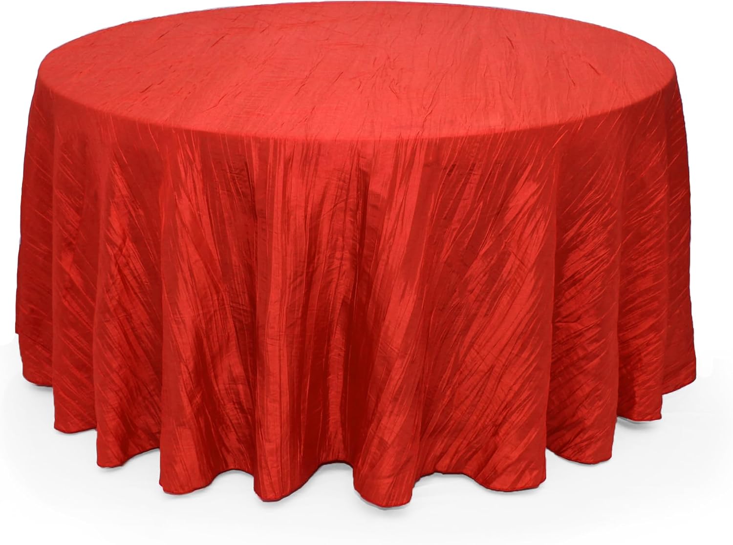 132 Inch Round Crinkle Taffeta Tablecloth for Elegant Events