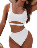 Blooming Jelly High Waisted Bikini Set - Sporty Cut Out Two Piece crop