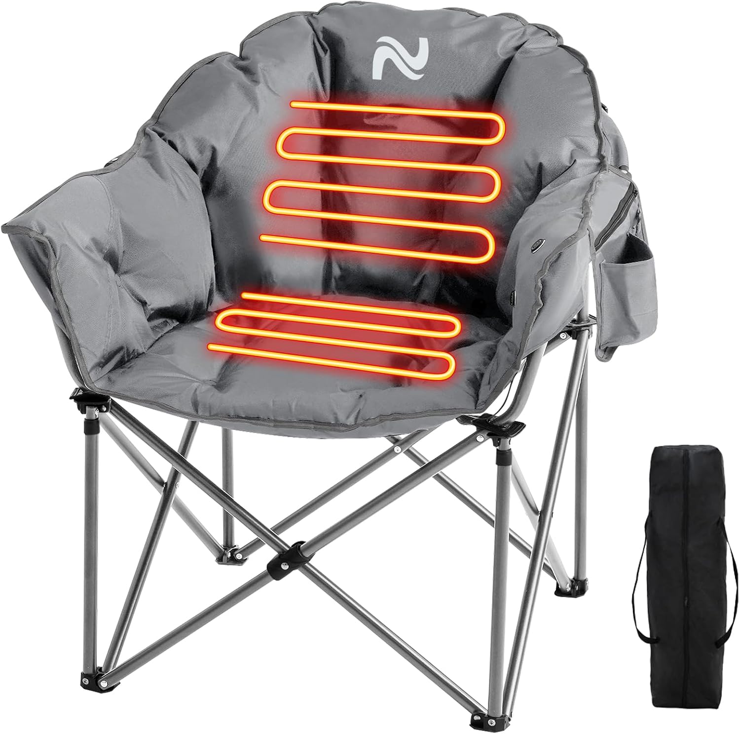 Heated Oversized Camping Chair | 3 Heat Levels | Back & Seat Heat | Heavy Duty