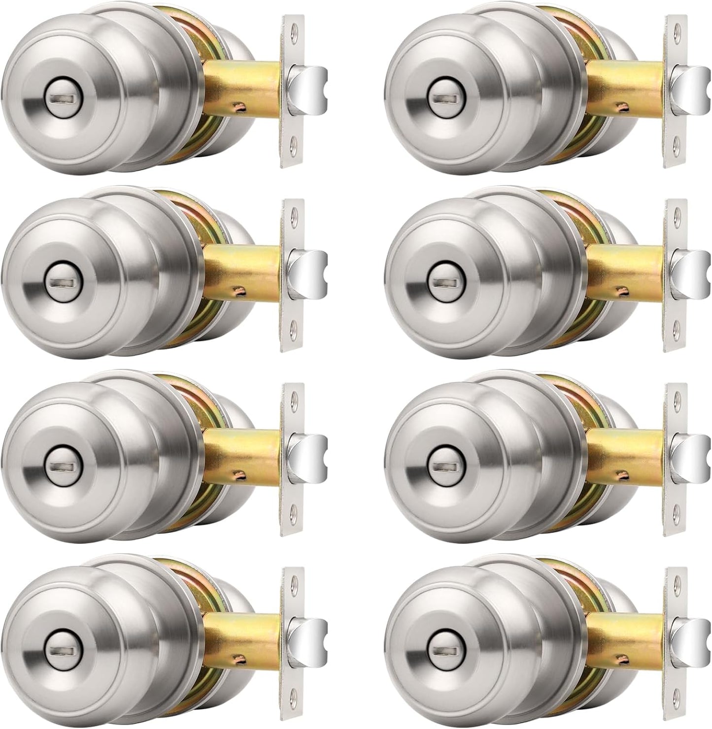 Probrico Brushed Nickel Interior Door Knobs for Privacy Use
