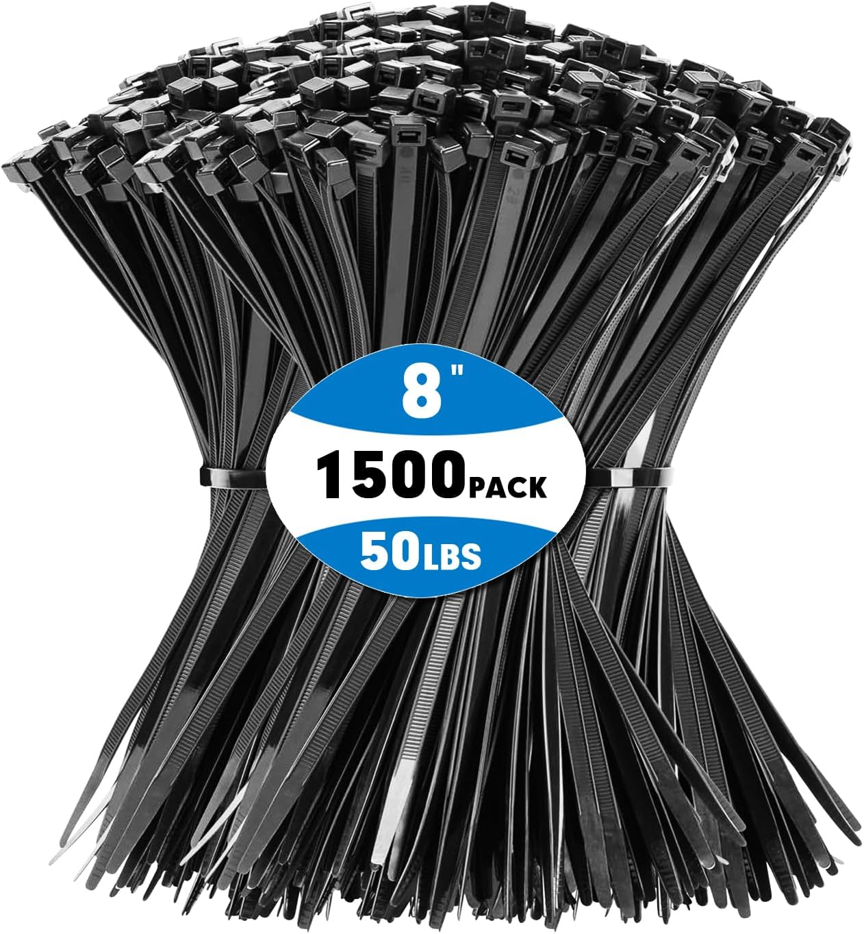 KAMOTA 8 Heavy Duty Zip Ties - 1500pcs Pack