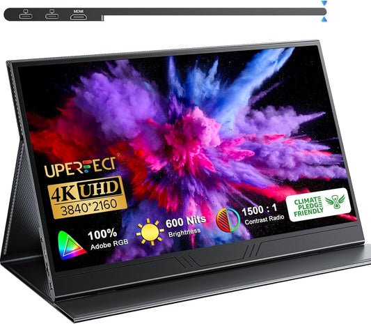 UPERFECT 4K Portable Monitor: Vibrant Colors, Sleek Design