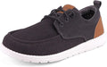 Mens Wide Canvas Loafers Slip On Walking Shoes (Style 9RX3)