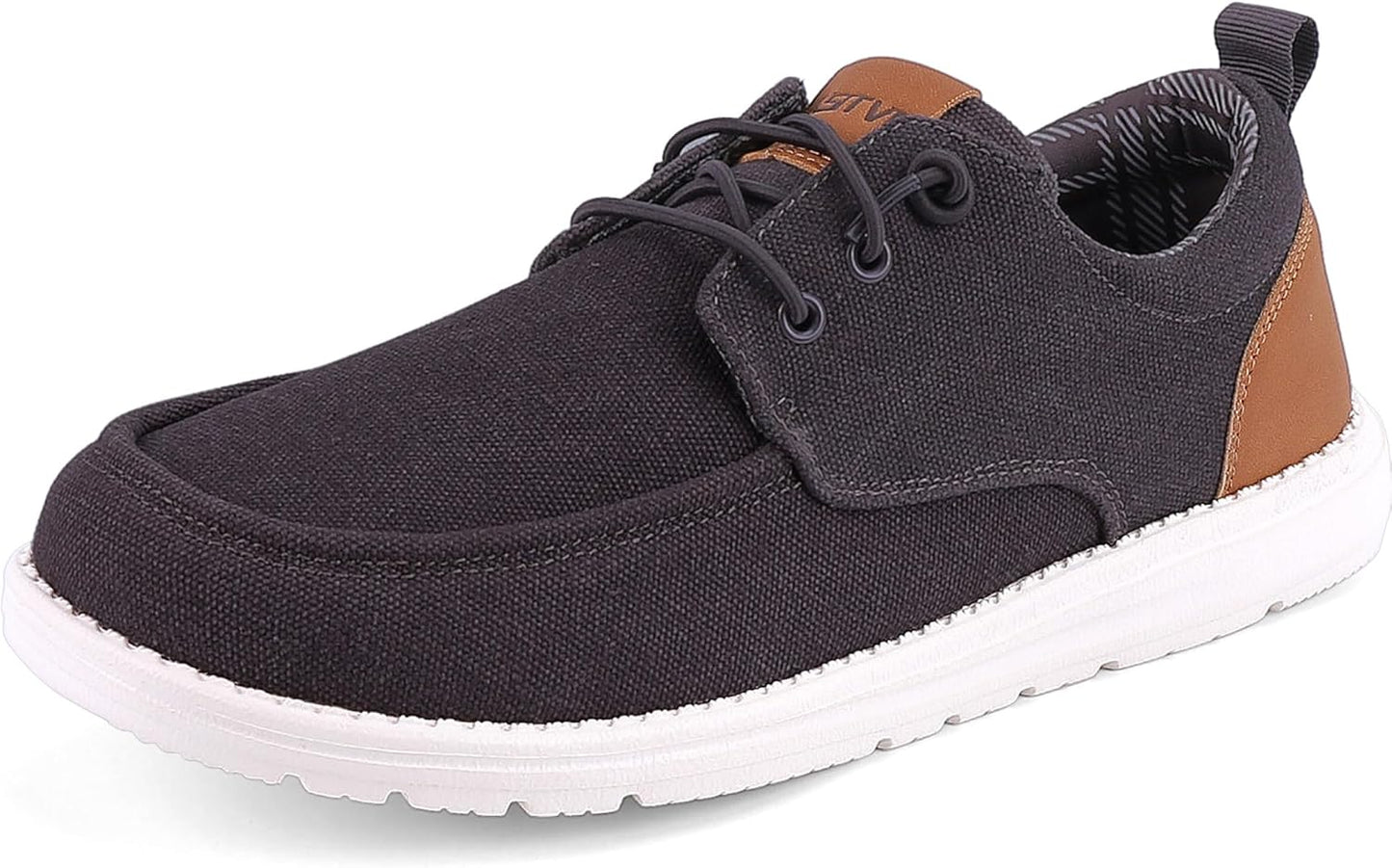 ASITVO Mens Wide Canvas Loafers Slip on Big Size Walking Shoes