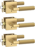 Privacy Door Handles 3 Pack Champagne Bronze - Knurled Lever Set