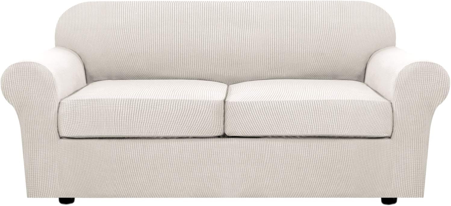 H.VERSAILTEX 3 Piece Stretch Sofa Covers for Large Sofas