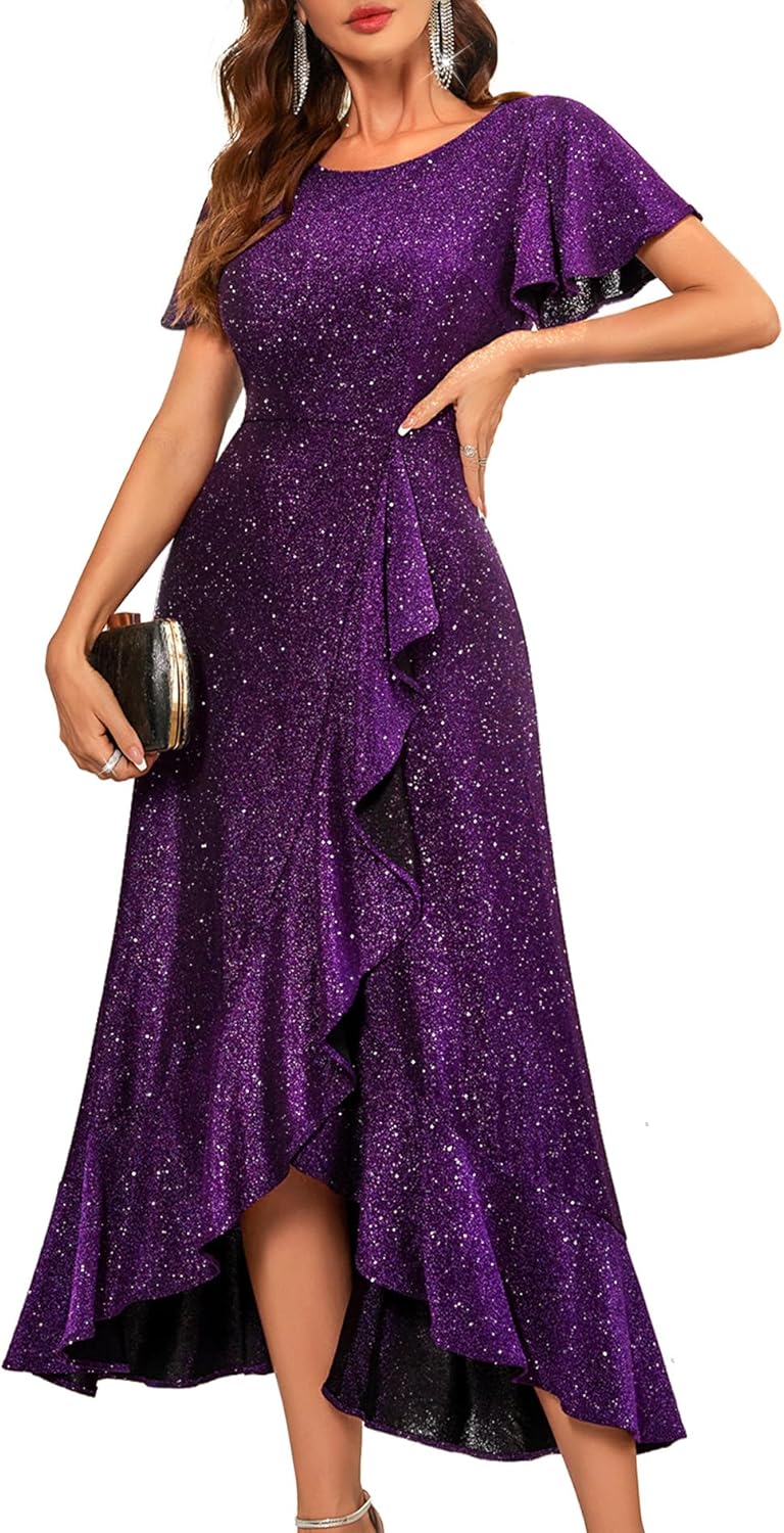 BeryLove Women Sequin Formal Party Dress for Elegant Events