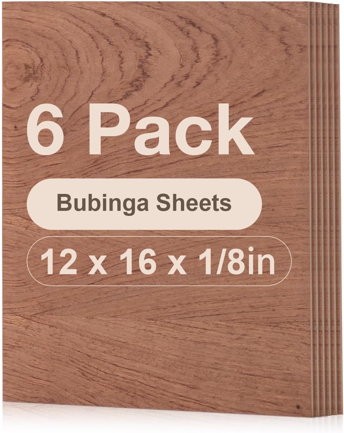 ROBOTIME Bubinga Plywood for Laser Cutting - 6-Pack Blanks