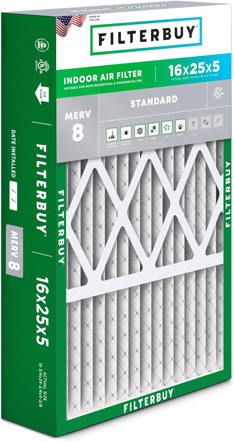 Filterbuy 16x25x5 Air Filter for Dust and Allergy Defense