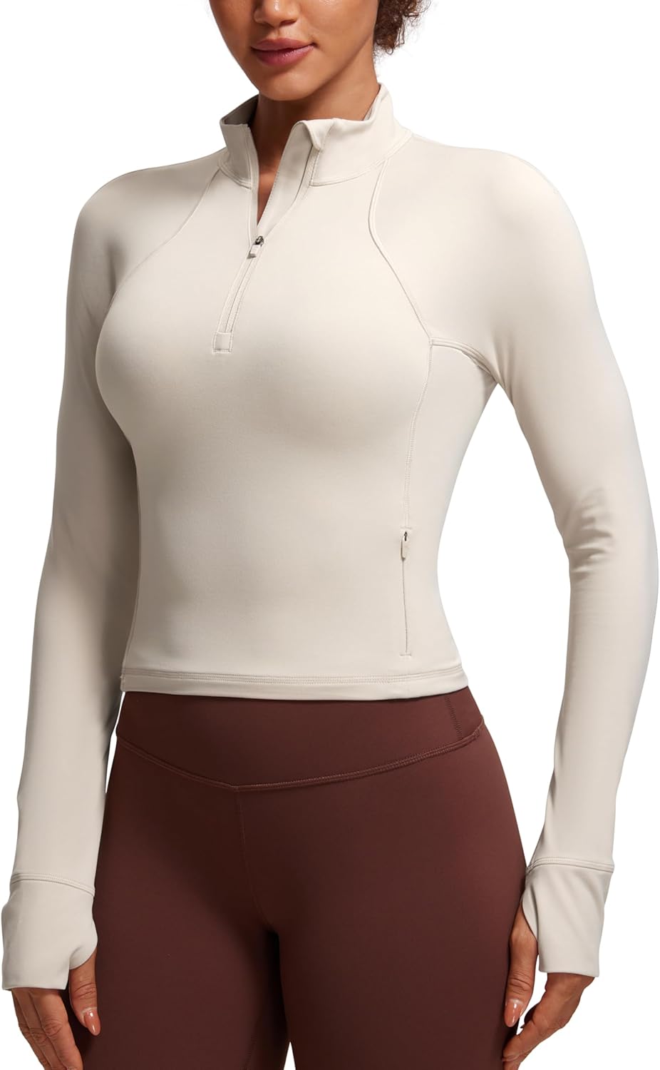 CRZ YOGA Butterluxe Half Zip Long Sleeve Shirts for Women