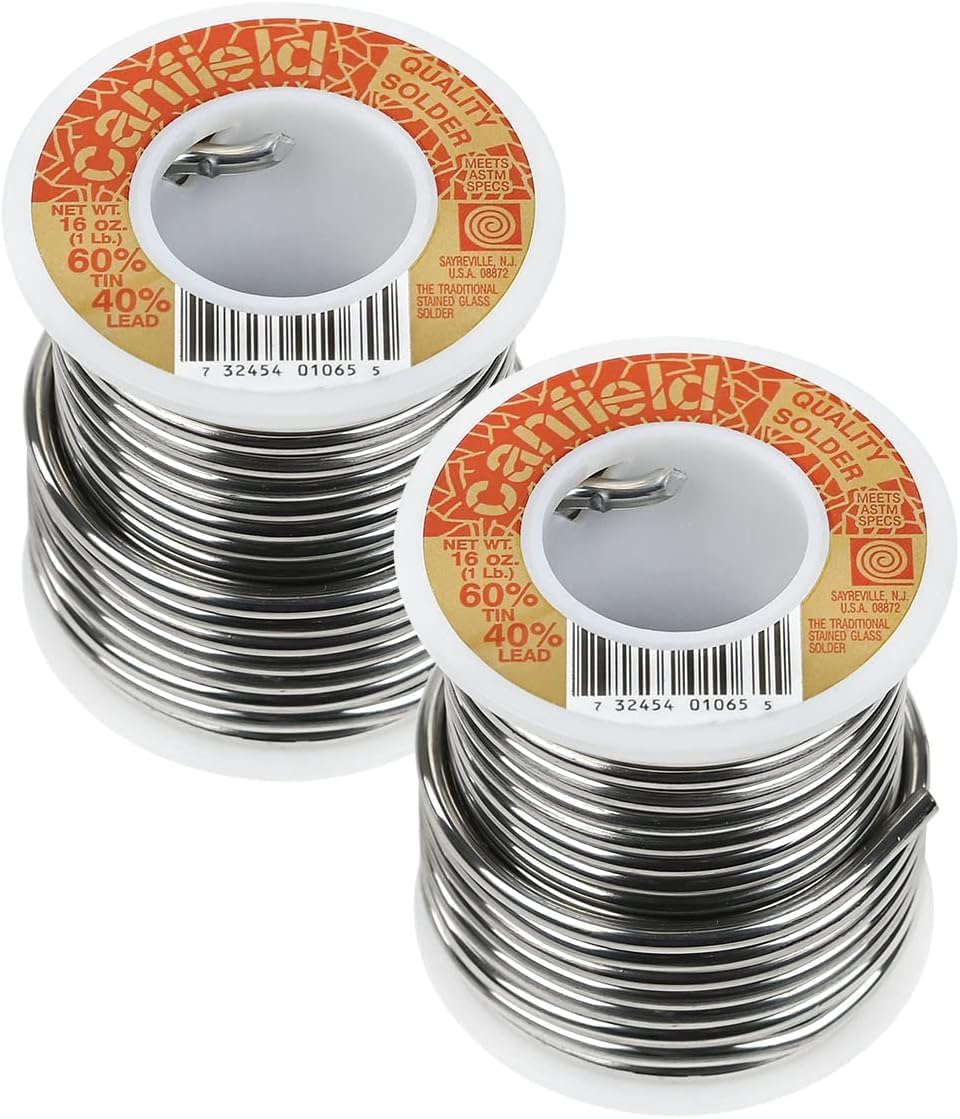 Canfield 60/40 Solder for Stained Glass - Two Pack Spools