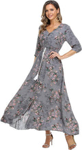 Summer Floral Print Maxi Dress for Women - Flowy Rayon Bohemian