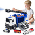 3-in-1 Large Fire Truck Toy with Garage & 6 Cars - Immersive Rescue