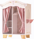 ROBUD Wooden Play Armoire Closet for Dolls - Charming Doll Wardrobe