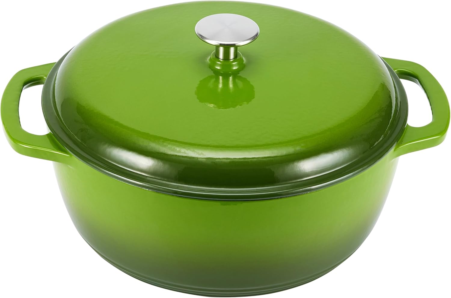 Cast Iron Dutch Oven Pot with Lid, Enameled, 6-Quart Green