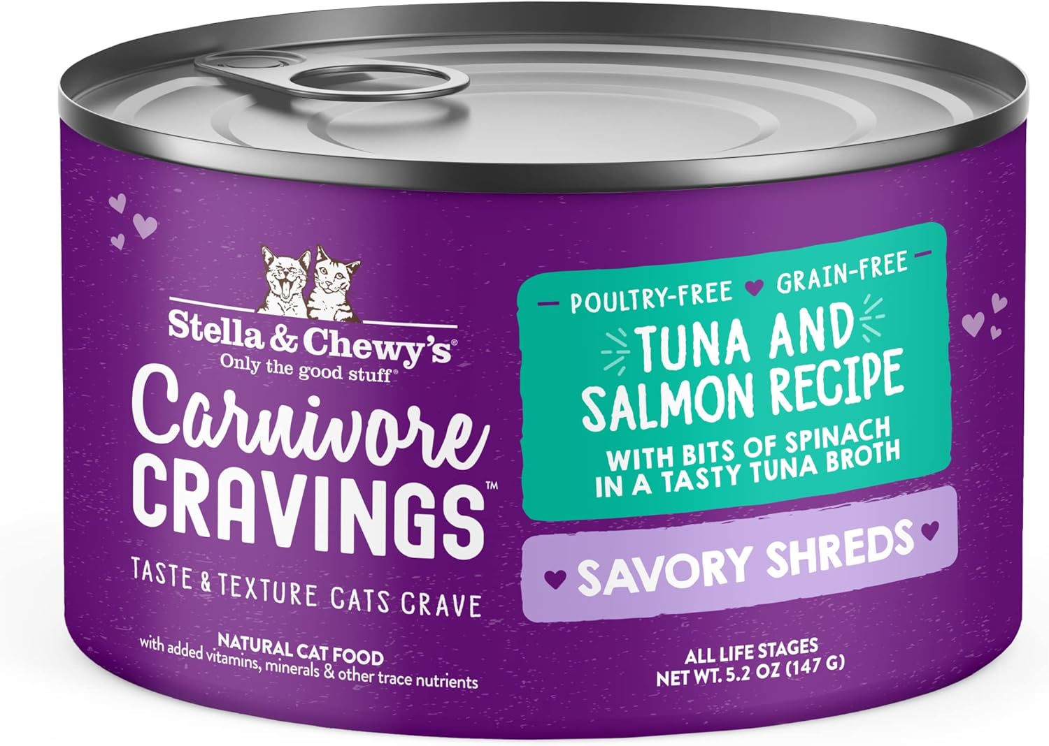 Savory Shreds Wet Cat Food - High-Moisture Tuna & Salmon Recipe