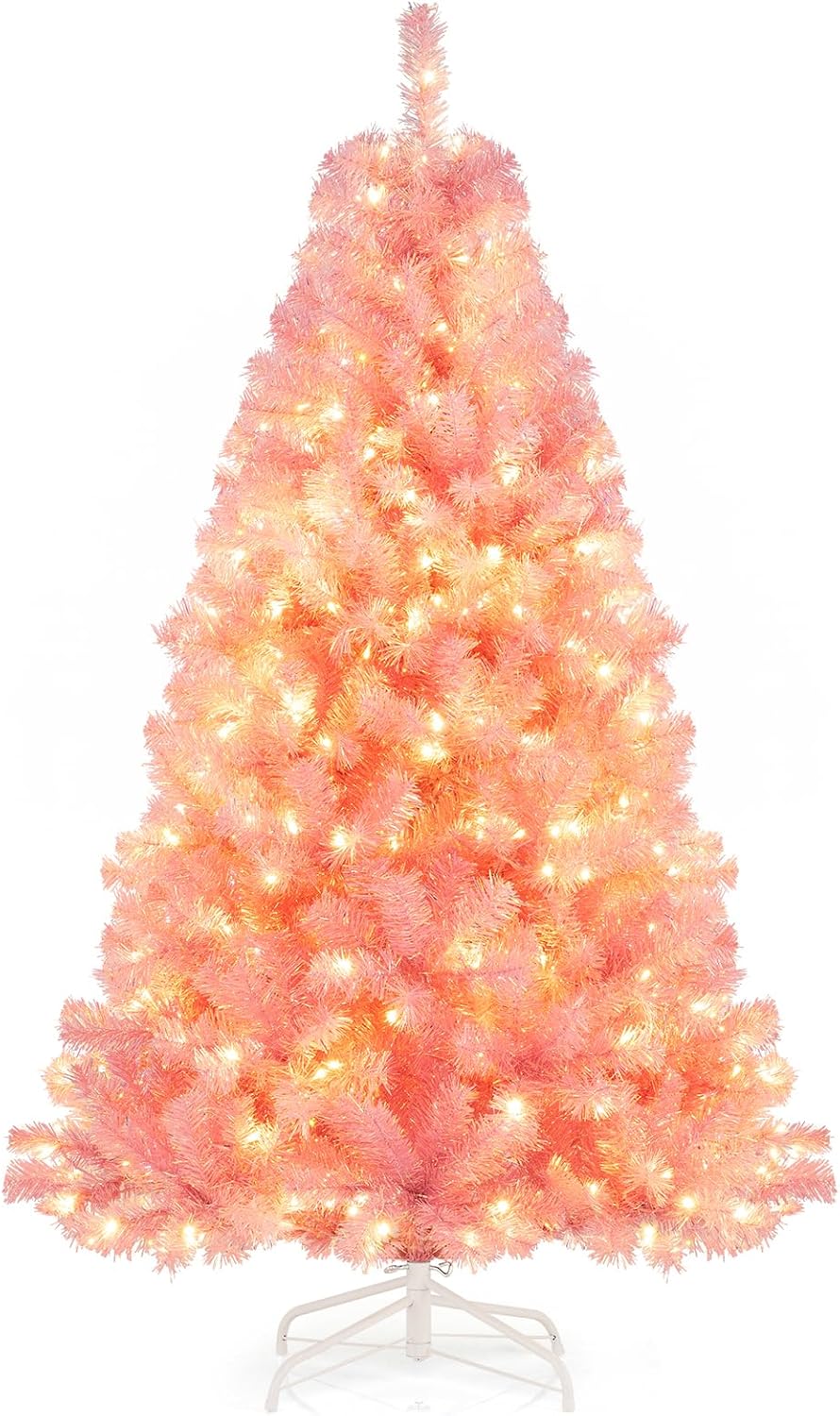 Goplus 6 FT Pre-Lit Tinsel Christmas Tree with 250 LED Lights