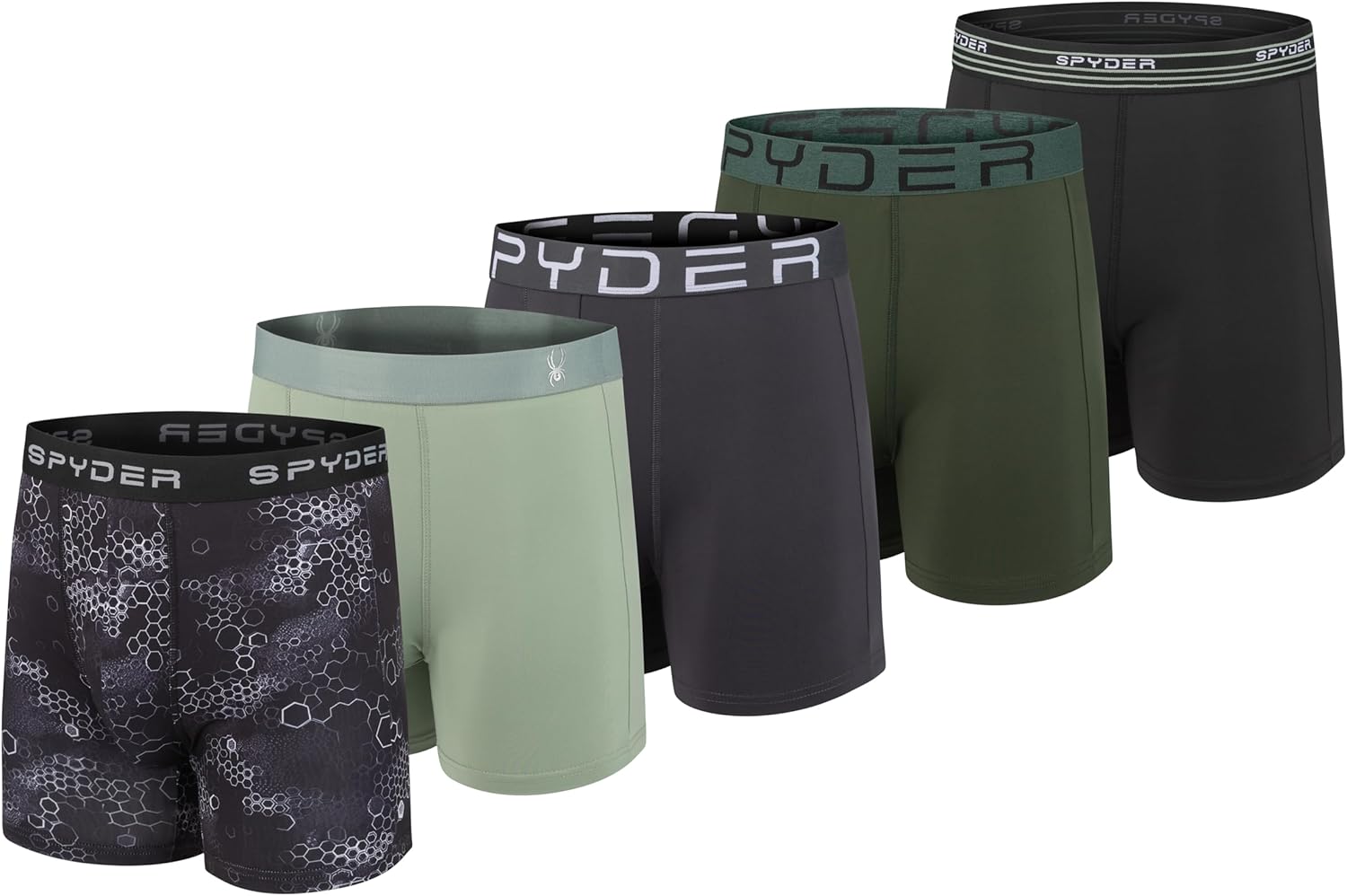 Spyder Mens Boxer Briefs 5 Pack for Ultimate Comfort and Support