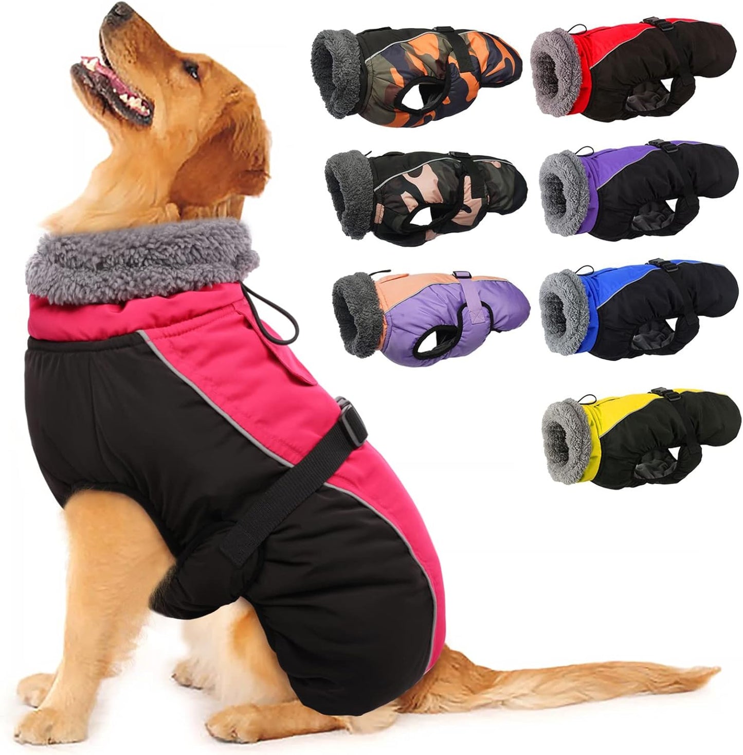 IECOii Extra Warm Dog Coat - Reflective Jacket for Cold Weather