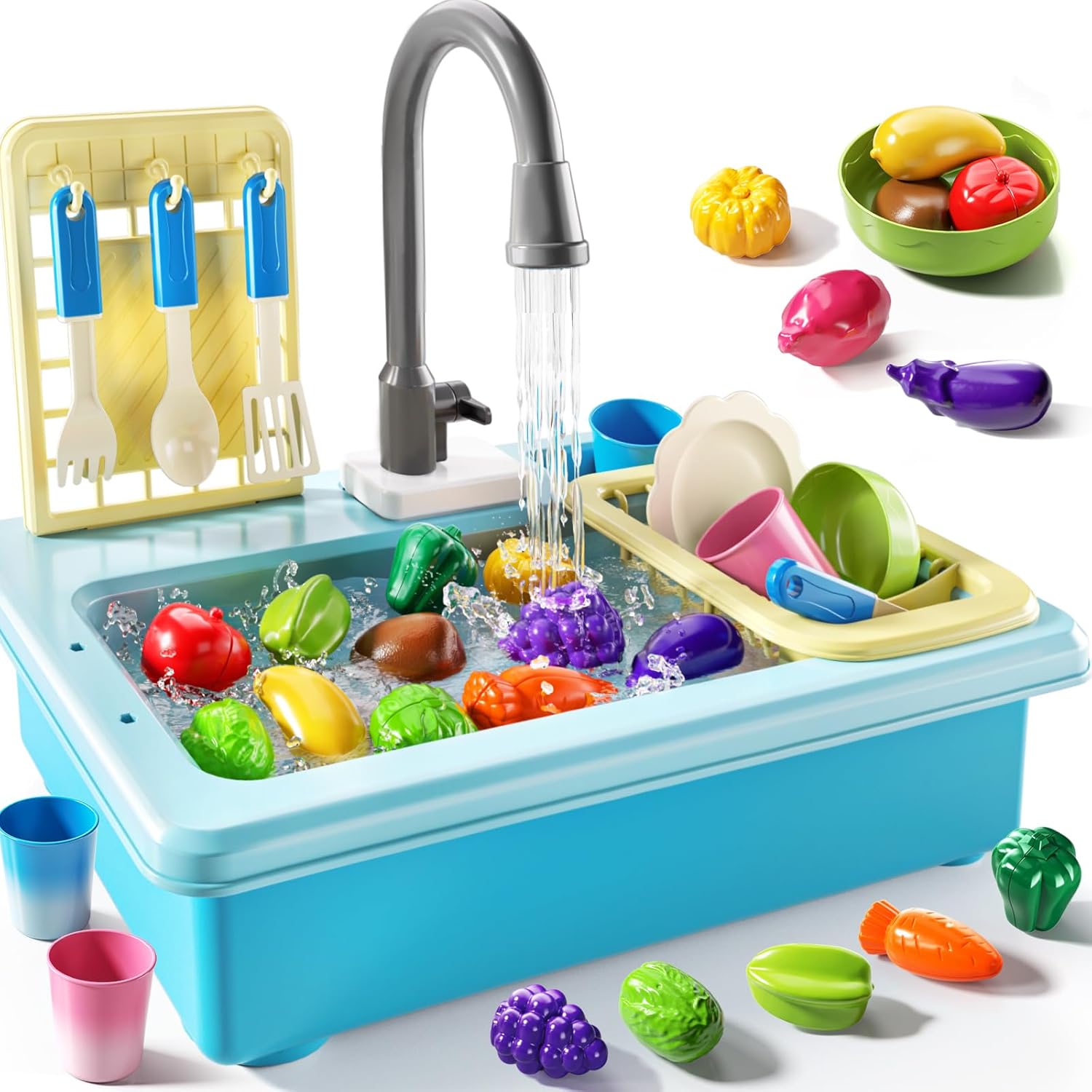 Play Sink with Running Water for Kids - Fun Kitchen Toy Set