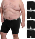 Big and Tall Boxer Briefs for Men - Cotton Blend 4-Pack